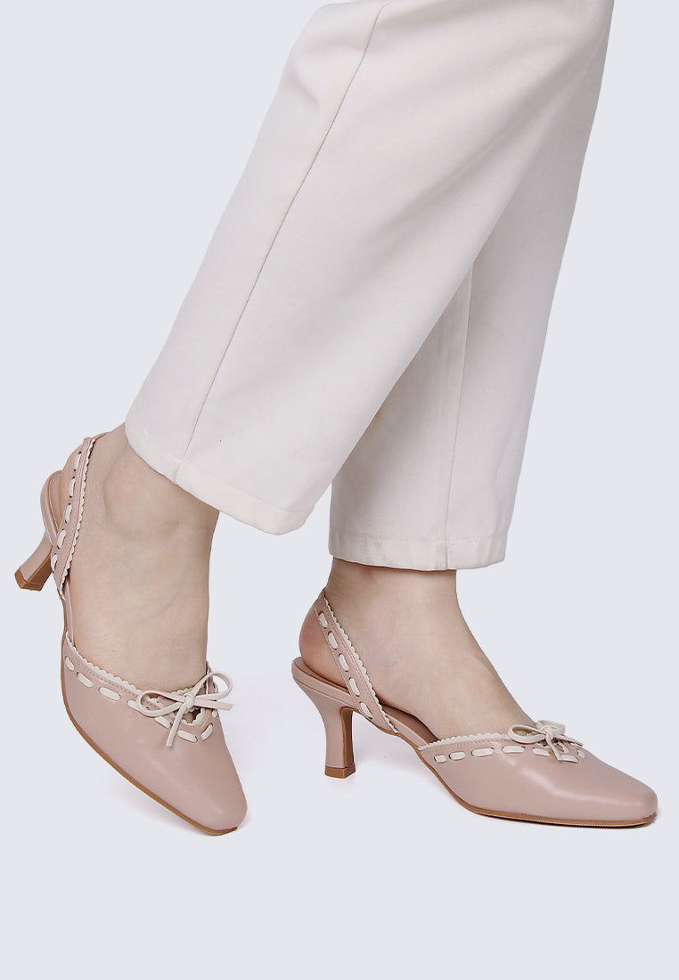 Maison Comfy Heels In Nude