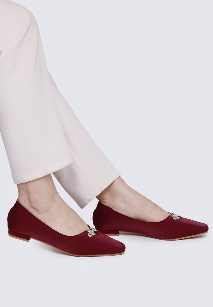 Anvera Comfy Ballerina In Maroon