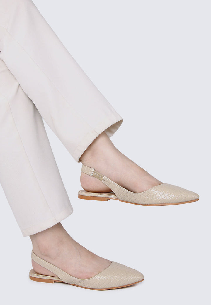 Kate Woven Comfy Ballerina In Almond