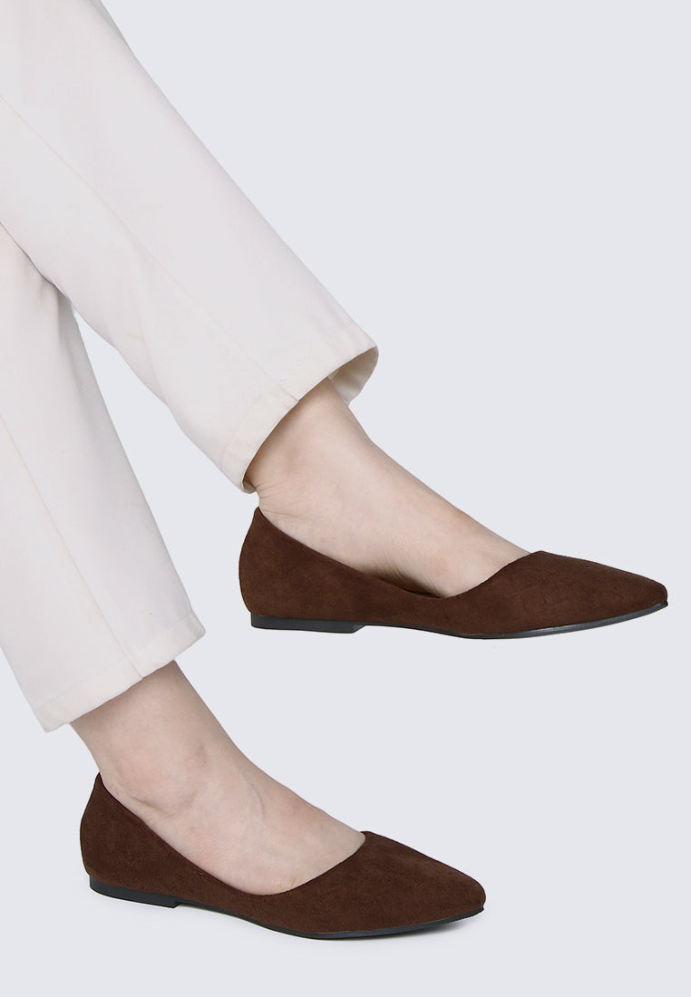 Cece Suede Comfy Ballerina In Espresso
