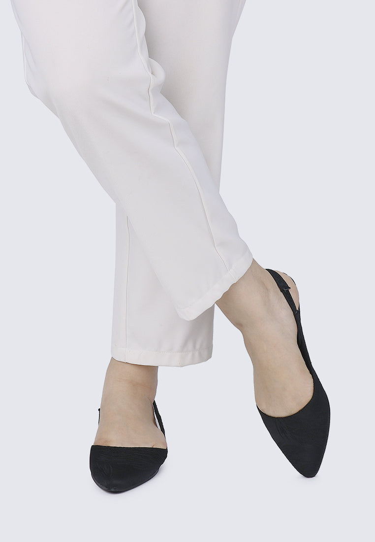Kate Floral Comfy Ballerina In Black