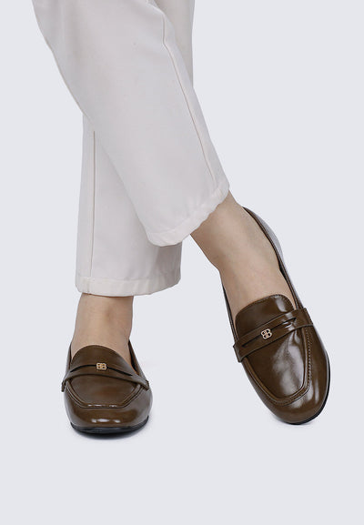 Noa Comfy Loafers In Olive
