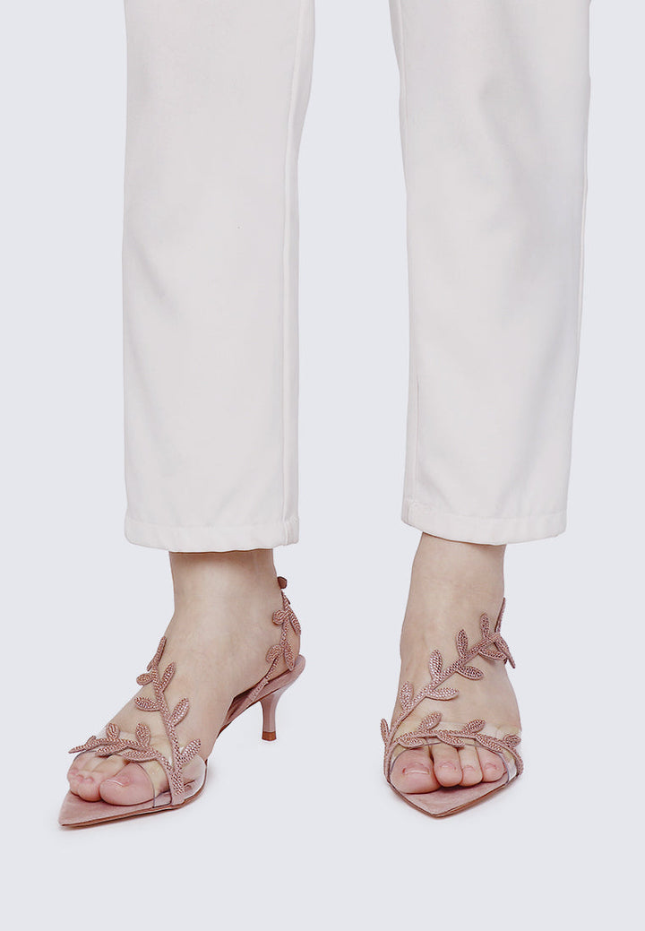 Elysian Comfy Heels In Nude Pink