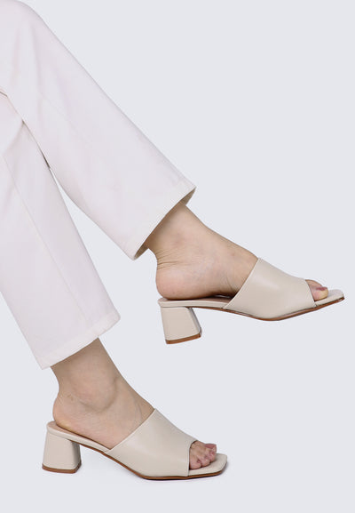 Karissa WideFit Comfy Heels In Beige