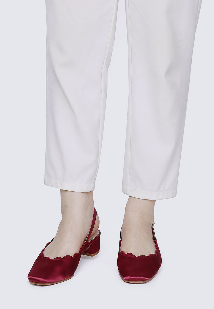 Lizzy Comfy Heels In Maroon