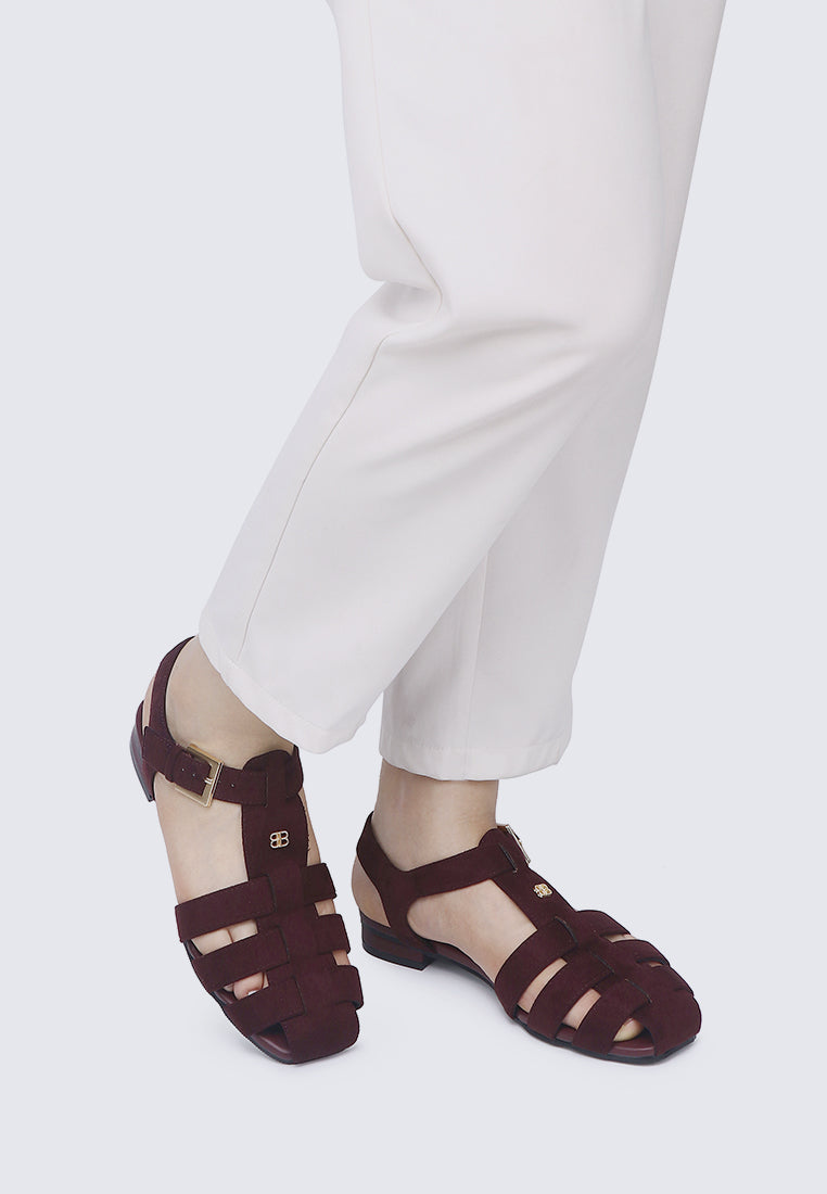 Choco Mousse Comfy Sandals In Burgundy