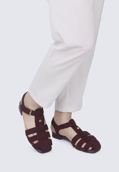 Choco Mousse Comfy Sandals In Burgundy