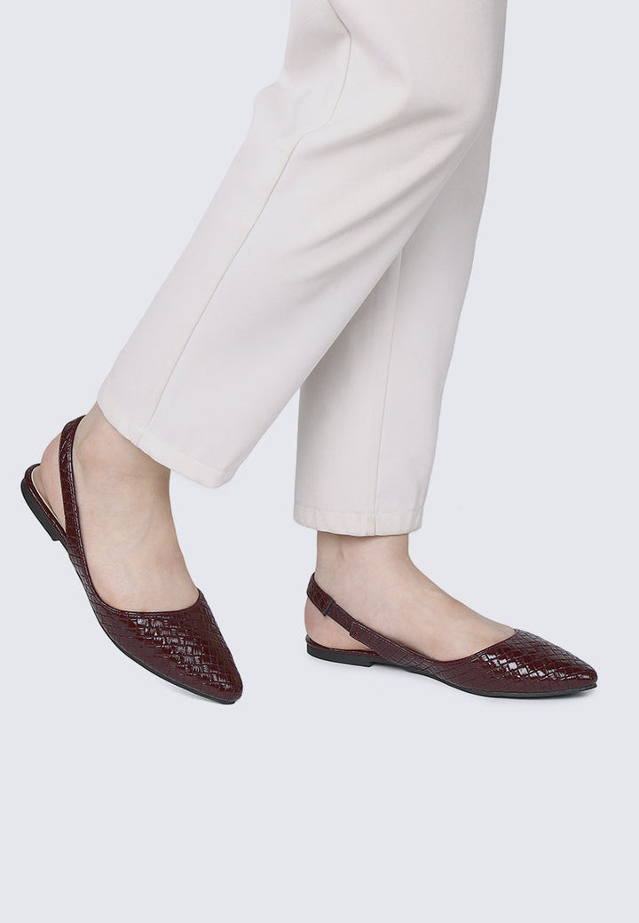 Kate Woven Comfy Ballerina In Burgundy