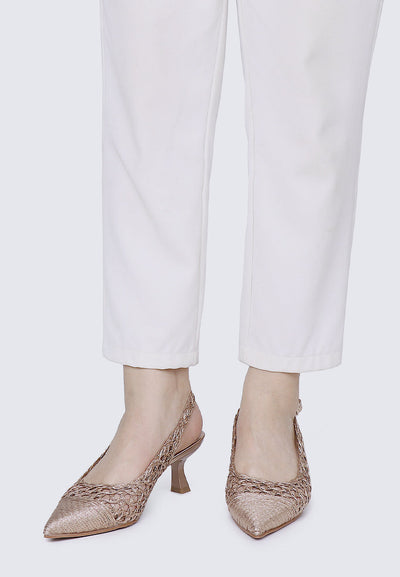 Aviva Comfy Heels In Rose Gold