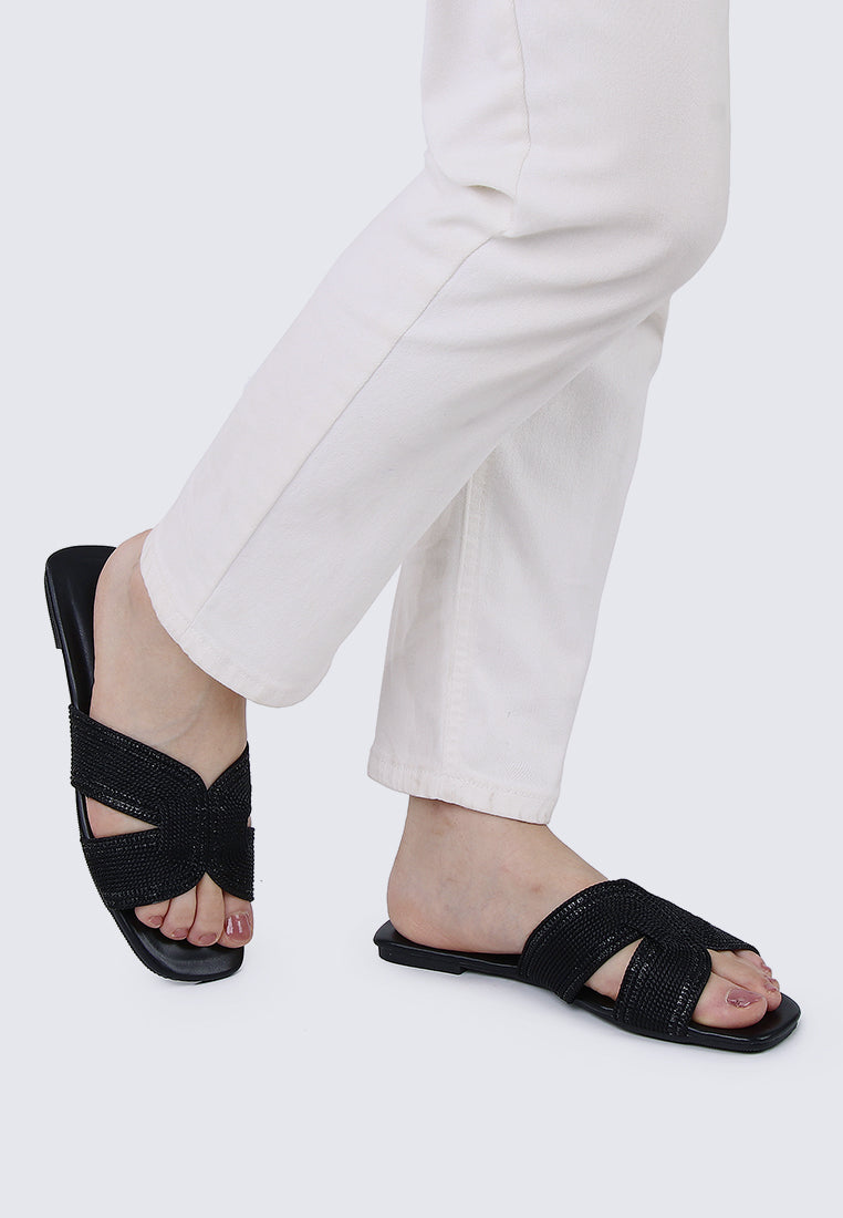 Mocca Comfy Sandals In Black