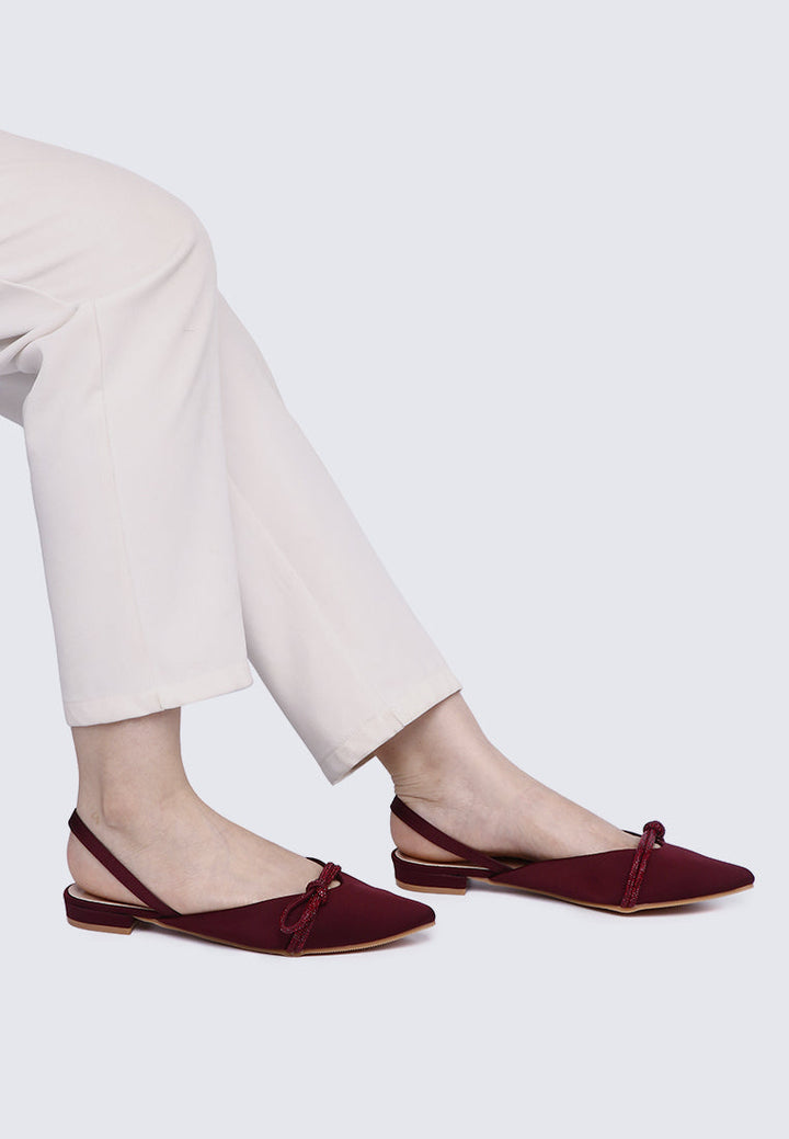 Knotura Comfy Ballerina In Maroon