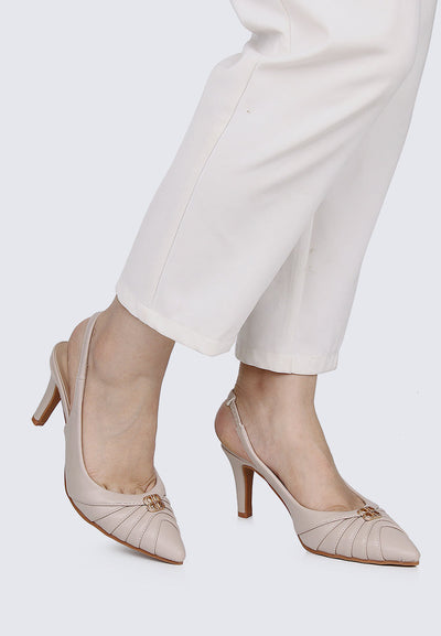 Bovis Comfy Heels In Almond