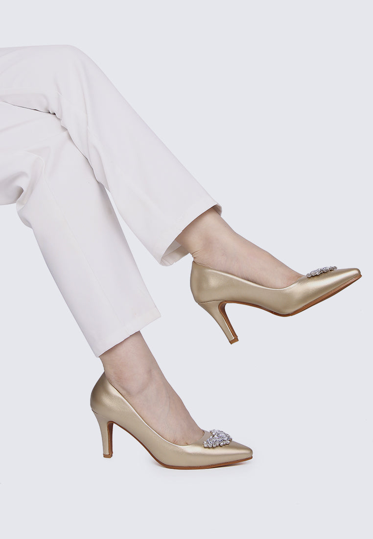 Jewel Comfy Pumps In Gold