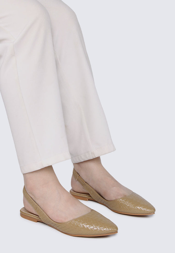 Kate Woven Comfy Ballerina In Tan