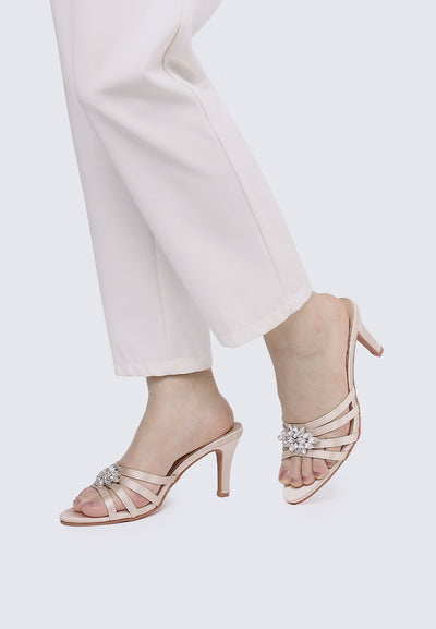 Denese Comfy Heels In Almond