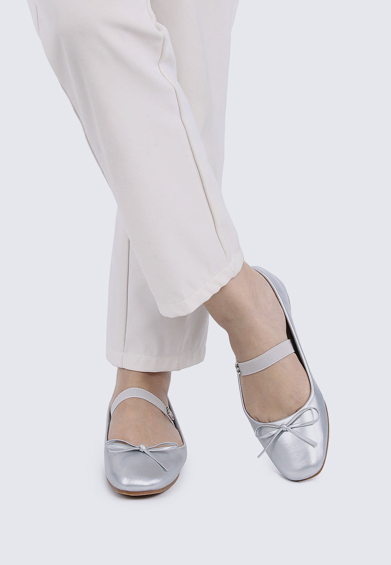 Beyonca Comfy Ballerina In Silver
