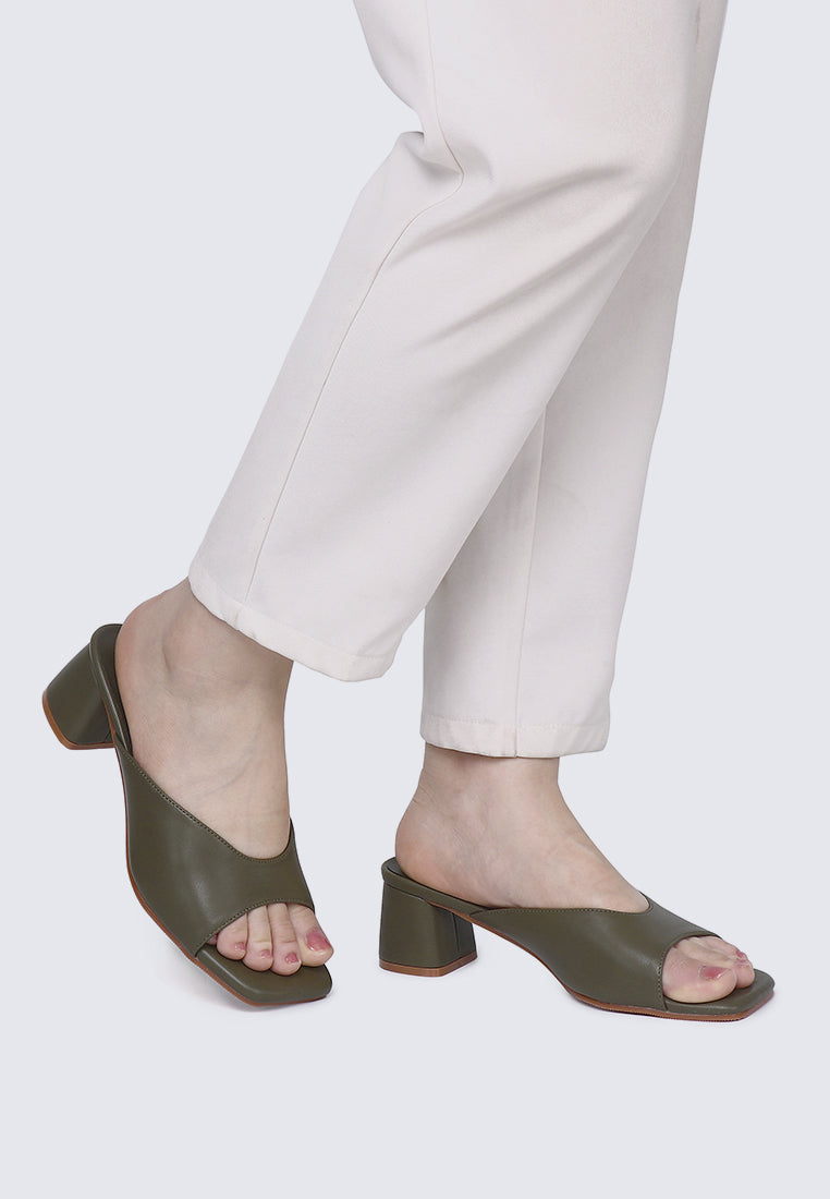 Nami Ultra WideFit Comfy Heels In Olive