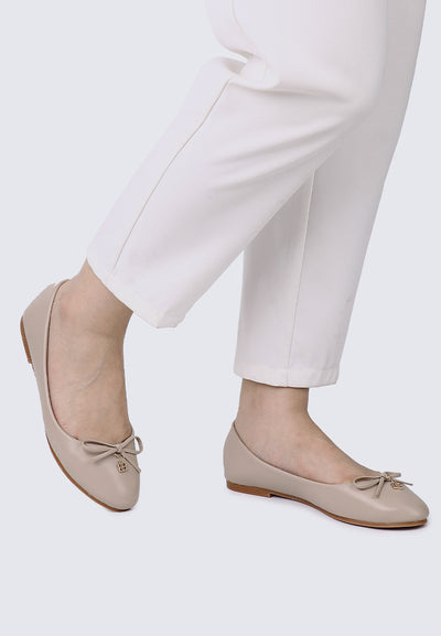 Briony Comfy Ballerina In Almond
