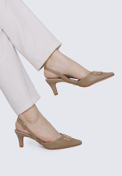 Portia Comfy Heels In Tan