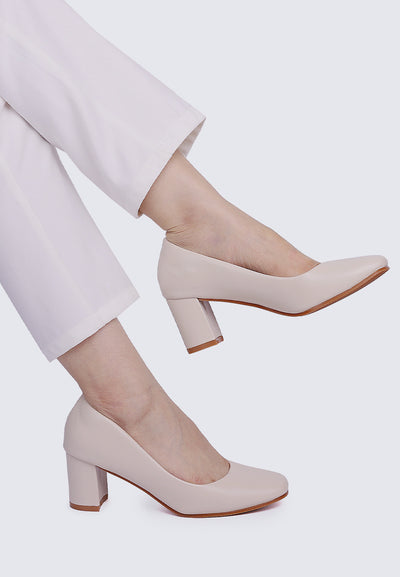 Pauline Comfy Heels In Beige