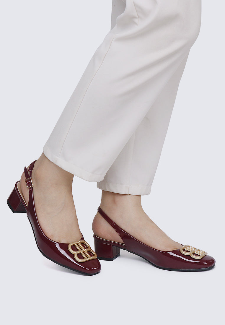 Priya Comfy Heels in Burgundy