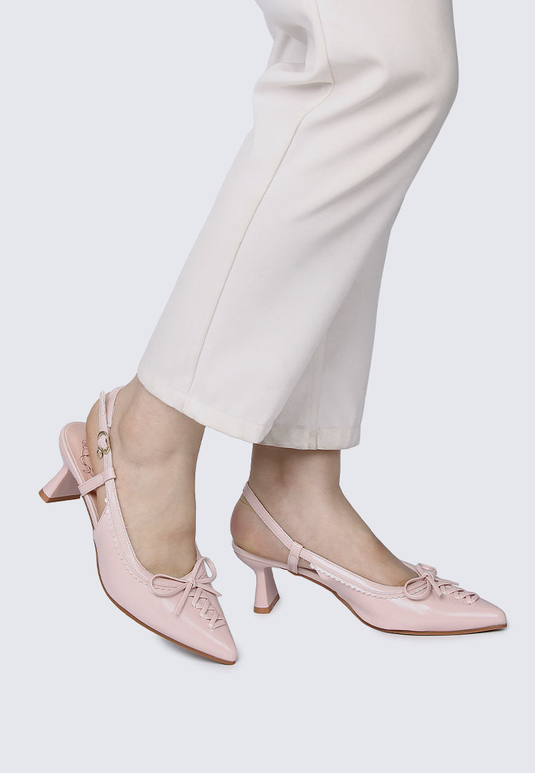 Mirabelle Comfy Heels In Nude Pink