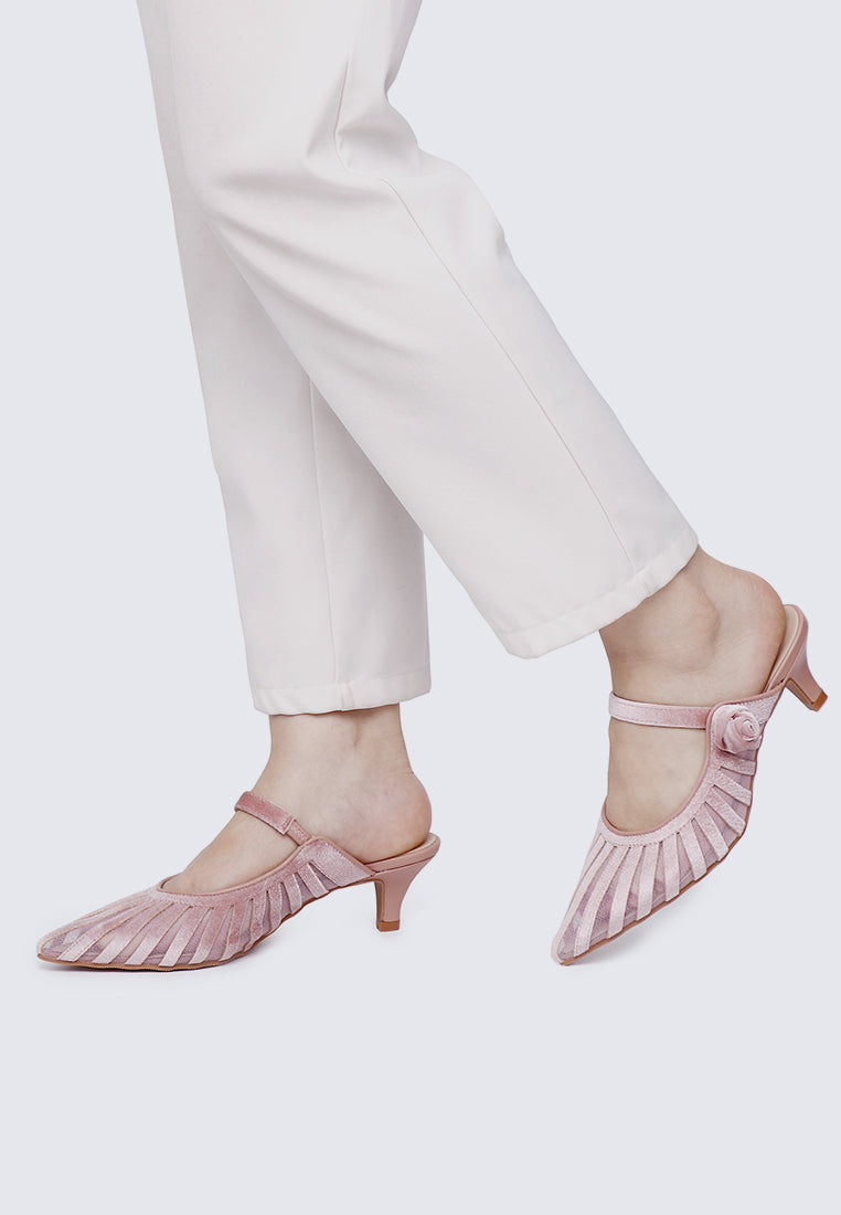 Fioren Comfy Heels In Rose Gold