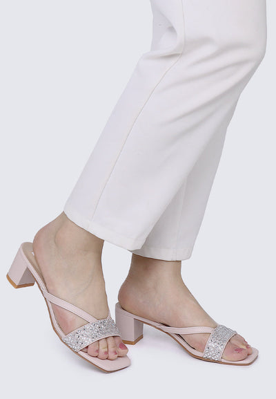 Zofi Comfy Heels In Nude Pink