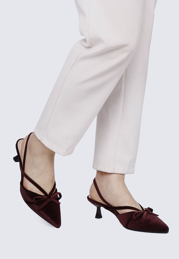 Morvella Comfy Heels In Mauve Taupe