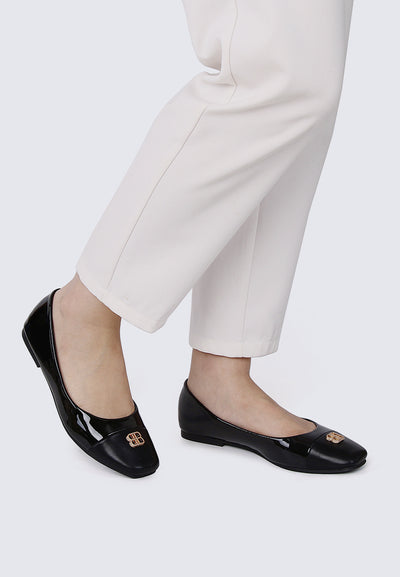 Albee WideFit Comfy Ballerina  In Black