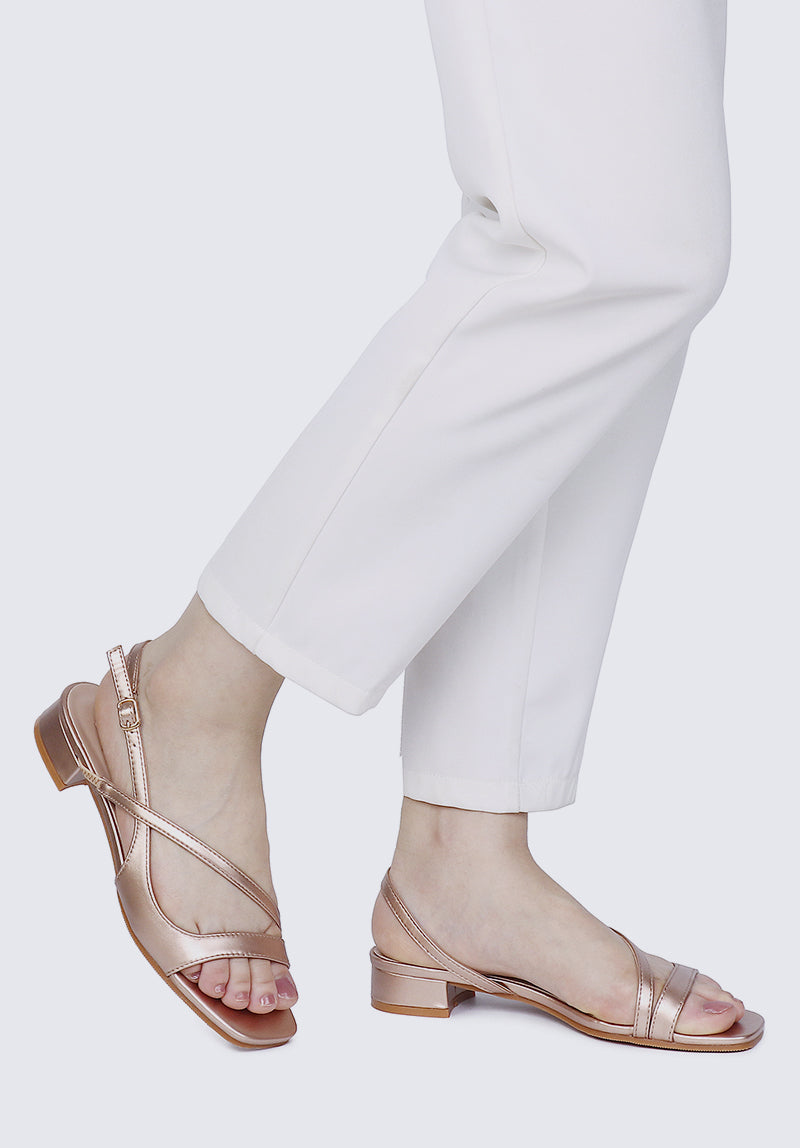 Kathy Comfy Sandals In Rose Gold