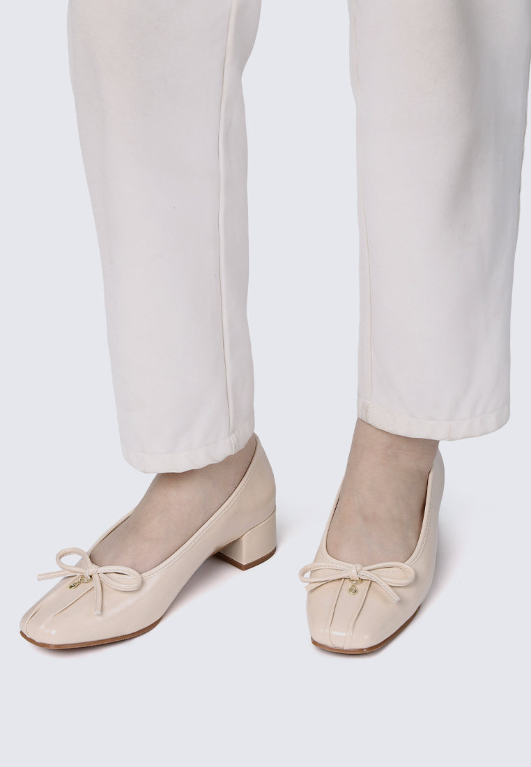 Estelle Comfy Heels In Beige