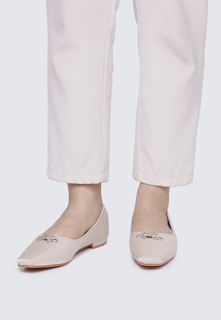 Anvera Comfy Ballerina In Champagne