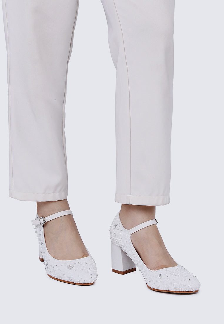Clarisse Comfy Heels In White