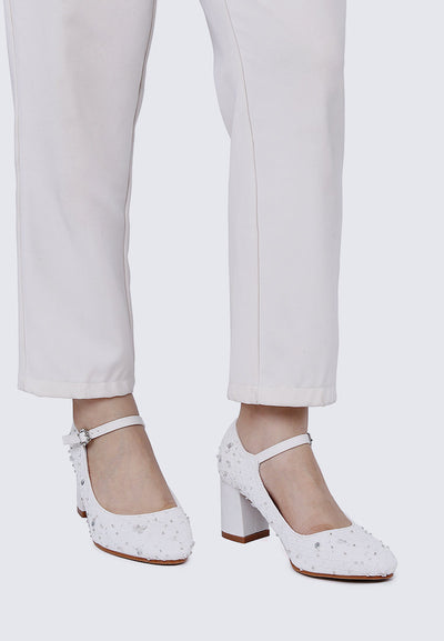 Clarisse Comfy Heels In White