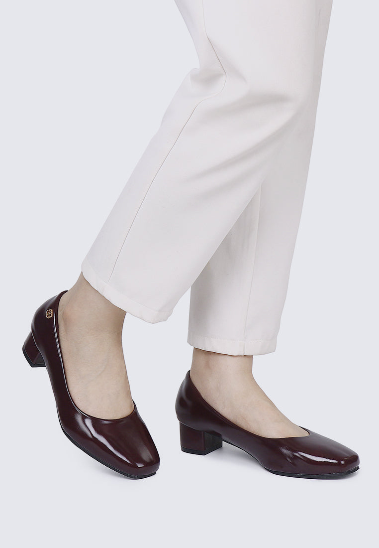 Lucy Ultra WideFit Comfy Heels In Maroon