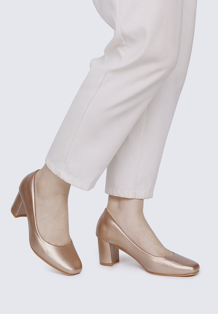 Pauline Comfy Heels In Rose Gold