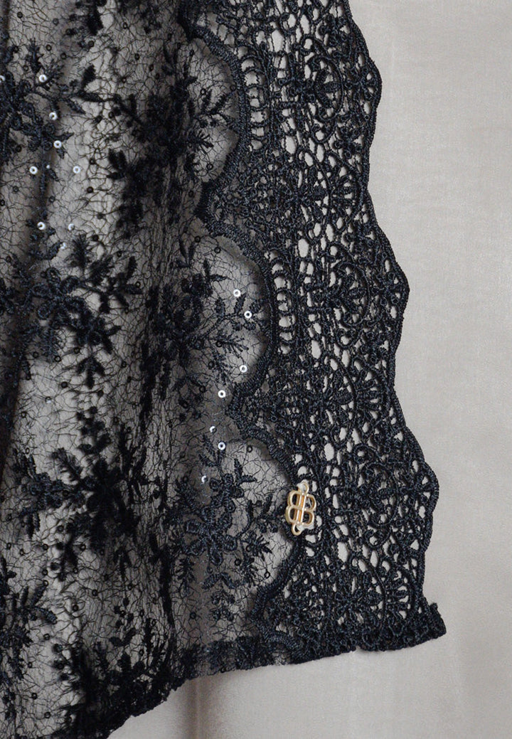 Sinaran Selendang Premium Scarves In Black