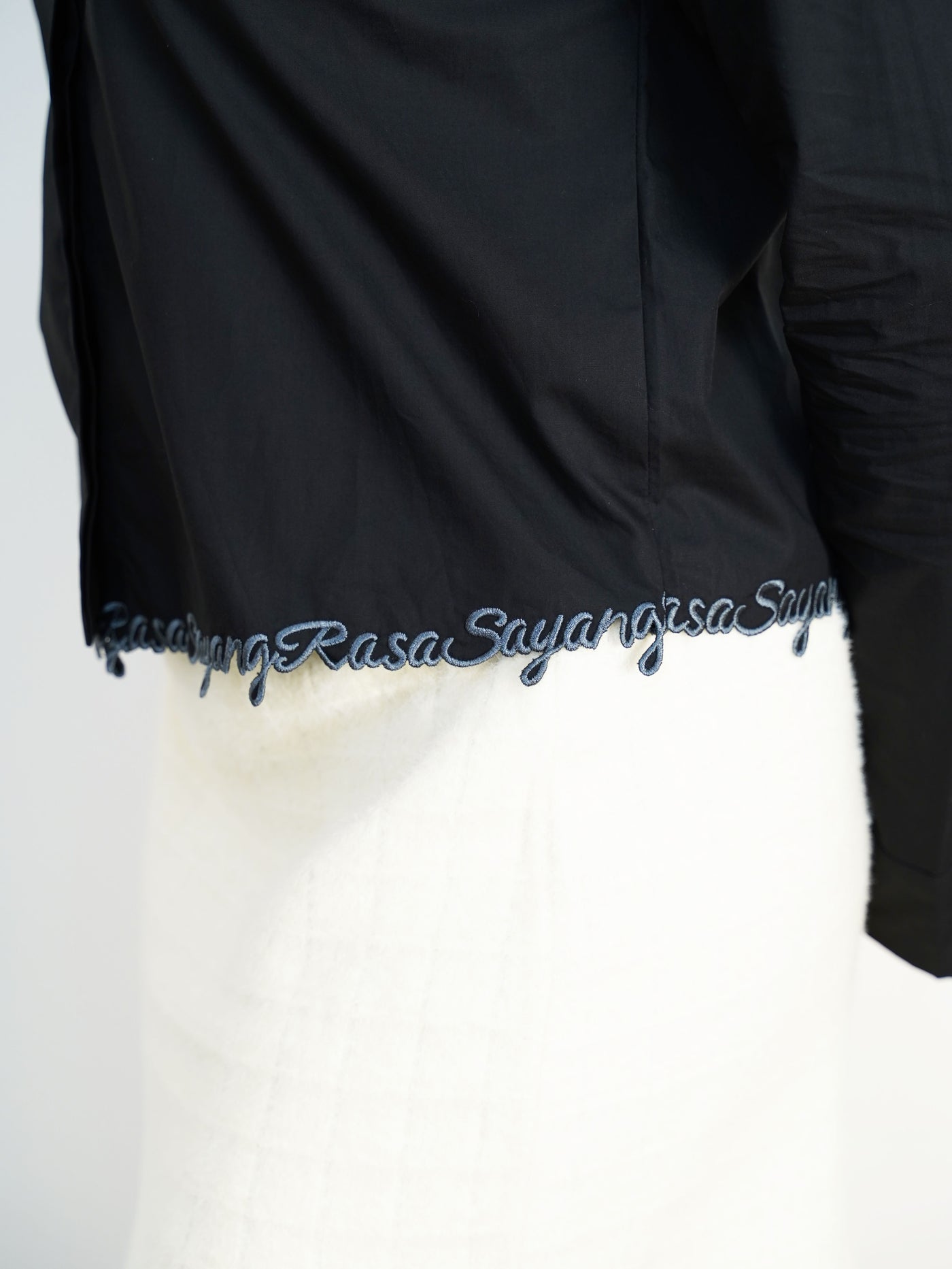 I Feel Love Collar Shirt Top In Black