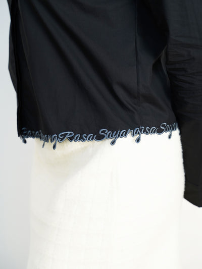 I Feel Love Collar Shirt Top In Black