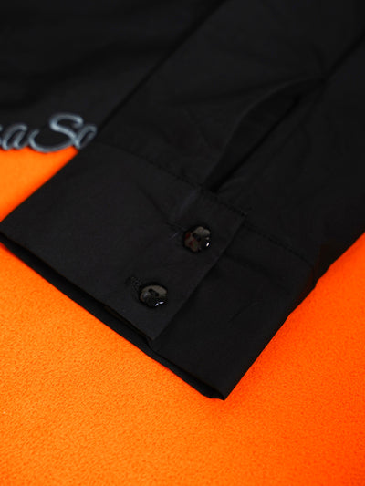I Feel Love Collar Shirt Top In Black