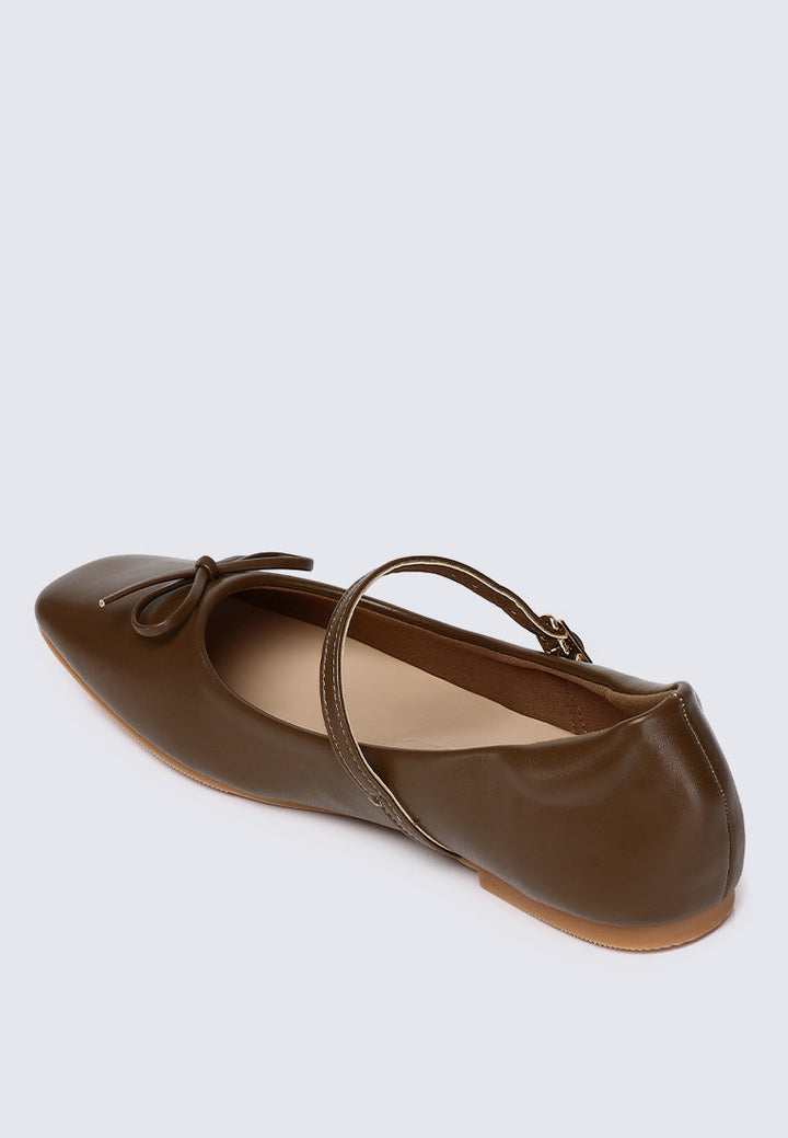 Nica Comfy Ballerina In Mocha Coffee