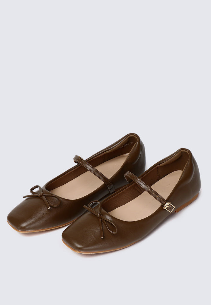 Nica Comfy Ballerina In Mocha Coffee
