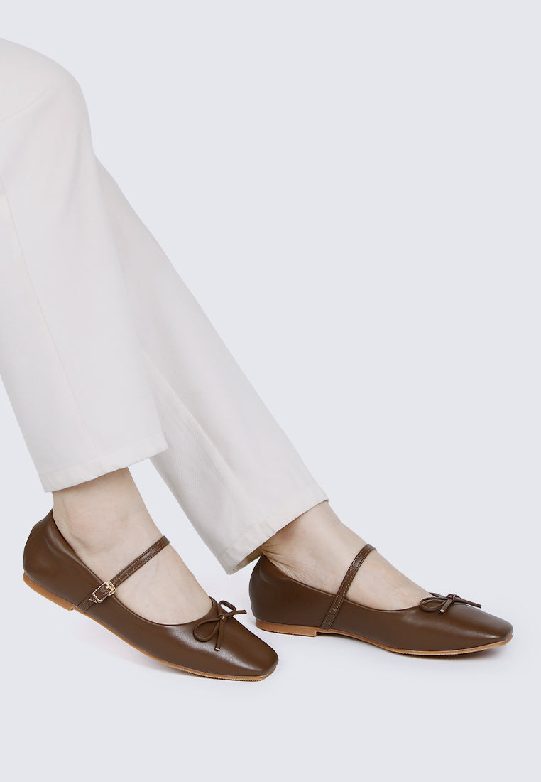 Nica Comfy Ballerina In Mocha Coffee