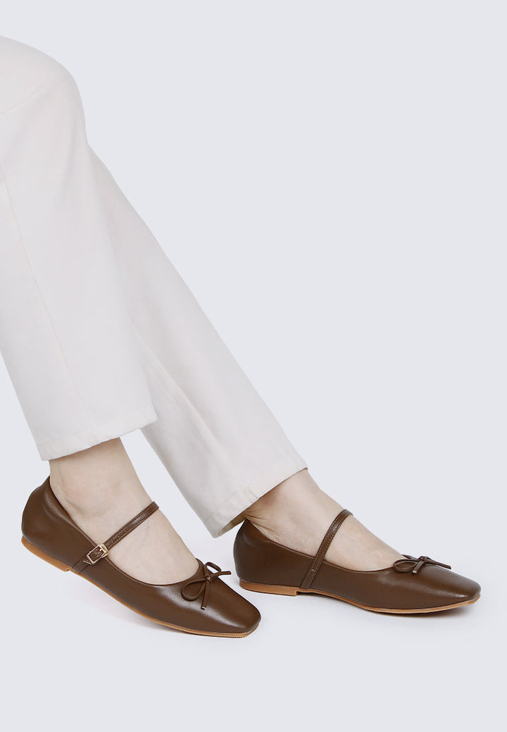 Nica Comfy Ballerina In Mocha Coffee