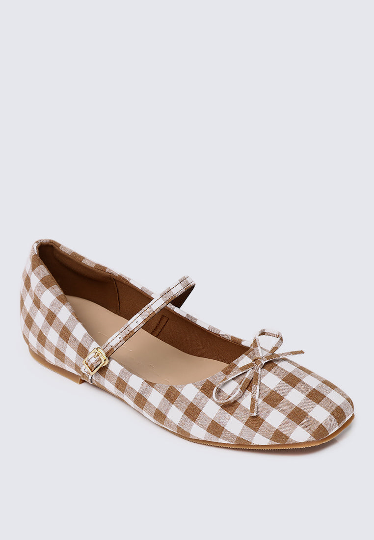 Nica Comfy Ballerina In Soft Taupe