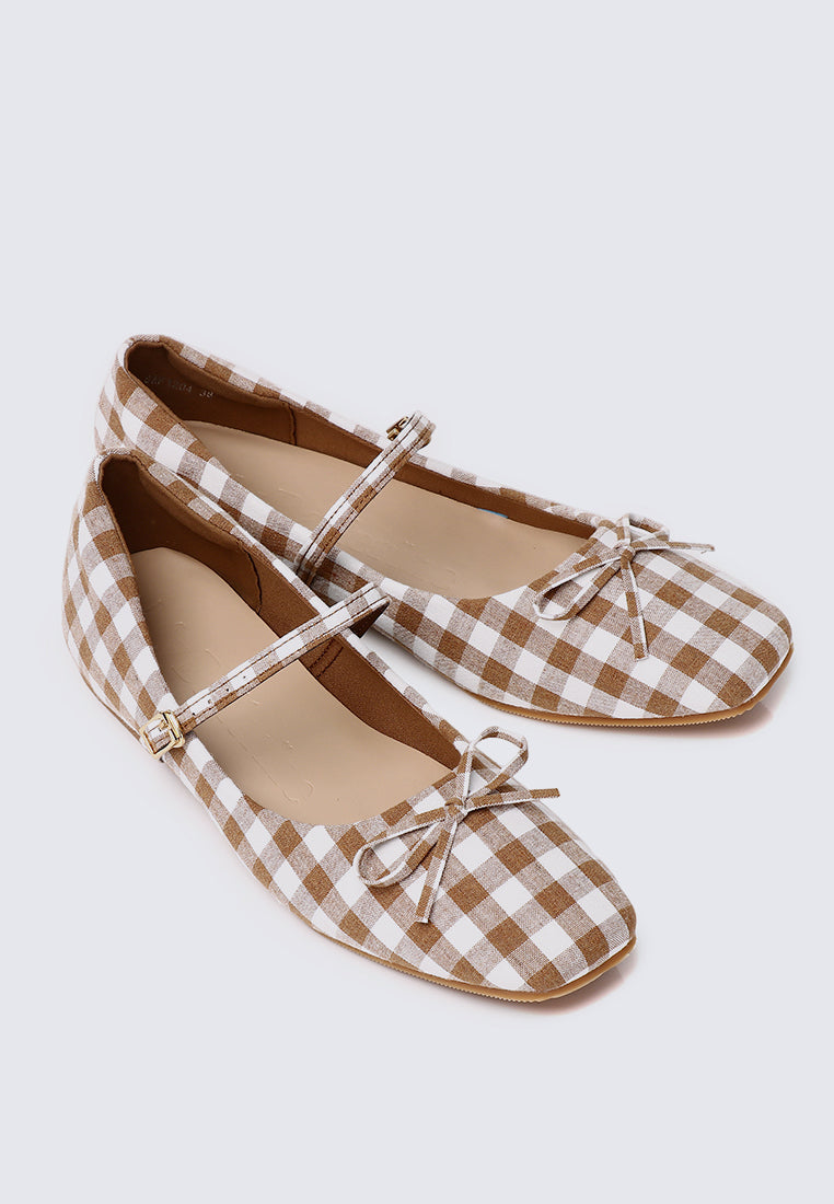 Nica Comfy Ballerina In Soft Taupe
