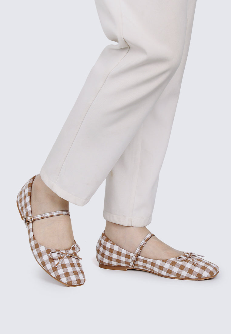 Nica Comfy Ballerina In Soft Taupe