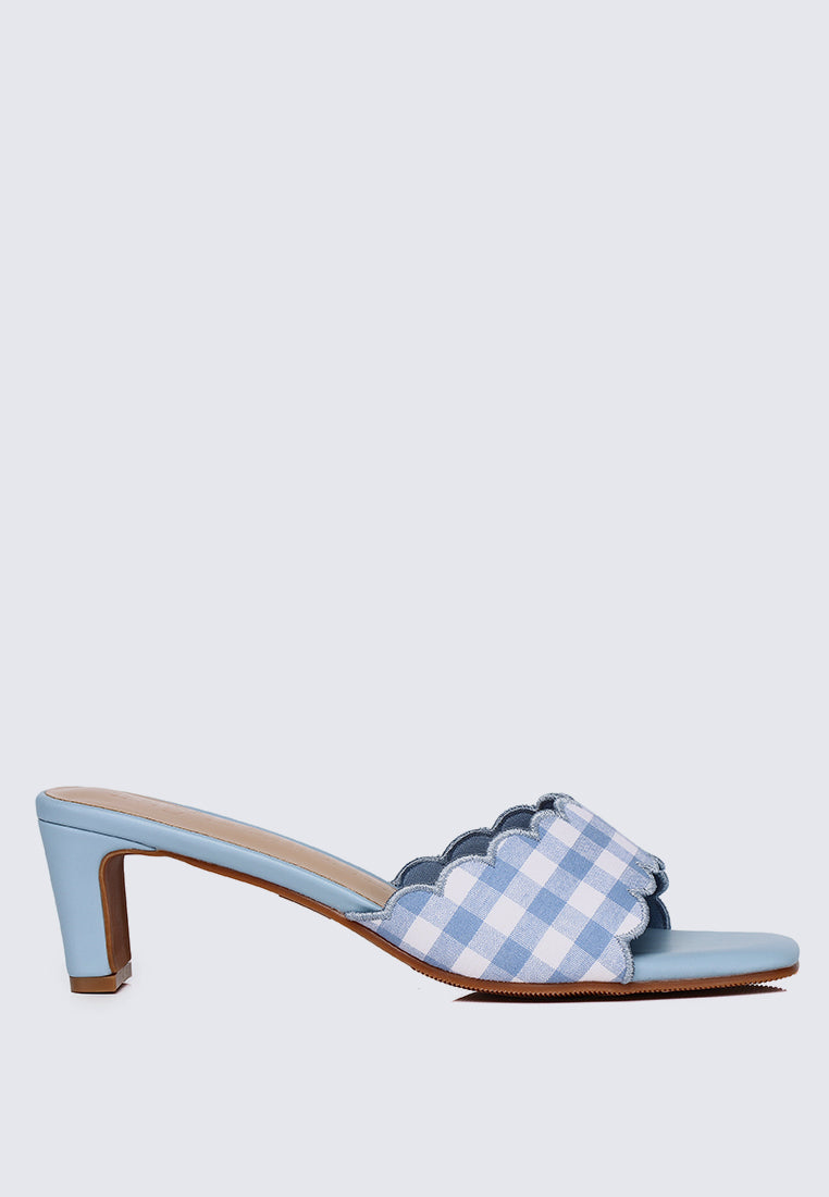 Carmen Comfy Heels In Cotton Blue