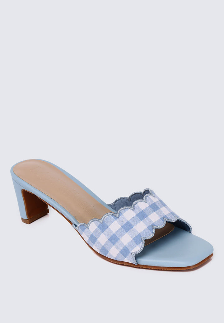 Carmen Comfy Heels In Cotton Blue